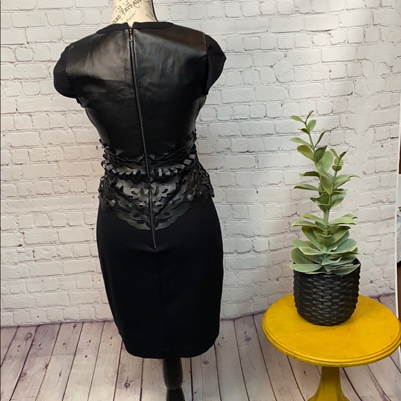 Laundry Shelli Segal faux leather cut out sheath - Picture 4 of 8